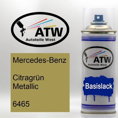 Mercedes-Benz, Citragrün Metallic, 6465: 400ml Sprühdose, von ATW Autoteile West.